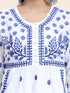 NOOR Chikankari Kurta With Pocket - White With Blue